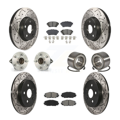 Kit de plaquettes de Rotor de frein à disque enduit de roulement de moyeu avant et arrière (10 pièces) pour Toyota Coroll