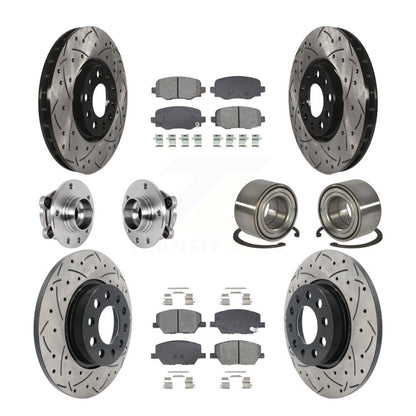 Kit de plaquettes de rotor de frein revêtues de roulement de moyeu avant et arrière (10 pièces) pour Fiat 500X AW 16-18