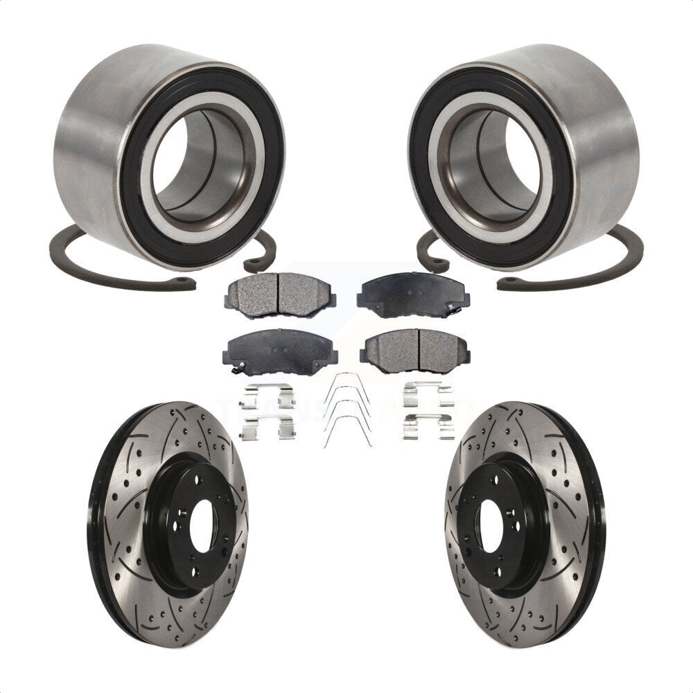 Kit de Rotor et de plaquettes de frein à fente percée, roulement de roue avant, pour Honda Civic Acura IL
