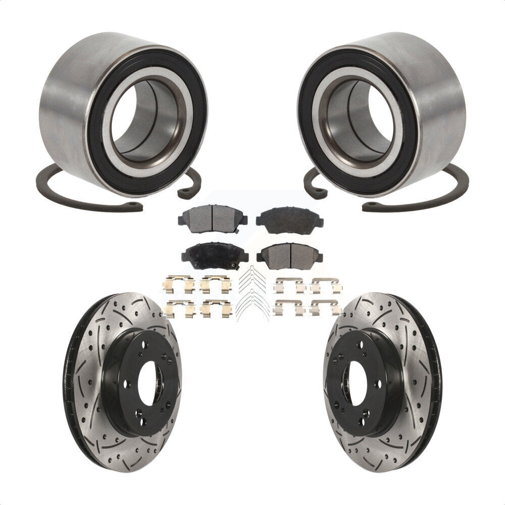 Kit de plaquettes de Rotor de frein, roulement de roue avant, fente de perçage, pour Acura ILX 2015 1.5