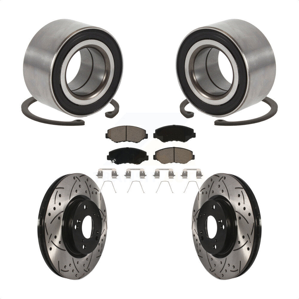Kit de Rotor et de plaquettes de frein à fente percée, roulement de roue avant, pour Honda Civic Acura IL