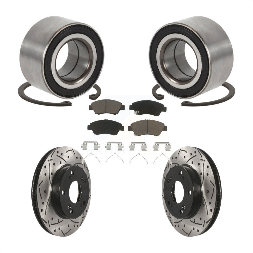 Kit de plaquettes de Rotor de frein, roulement de roue avant, fente de perçage, pour Acura ILX 2015 1.5