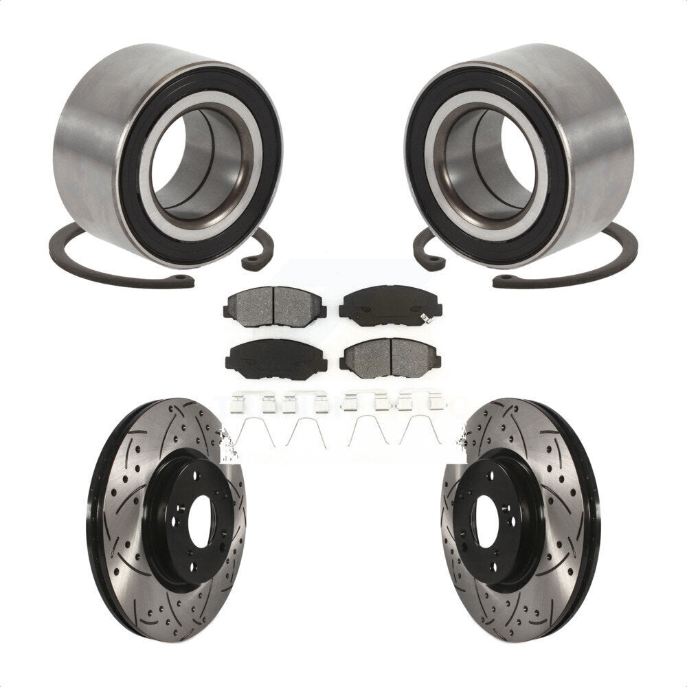 Kit de Rotor et de plaquettes de frein à fente percée, roulement de roue avant, pour Honda Civic Acura IL