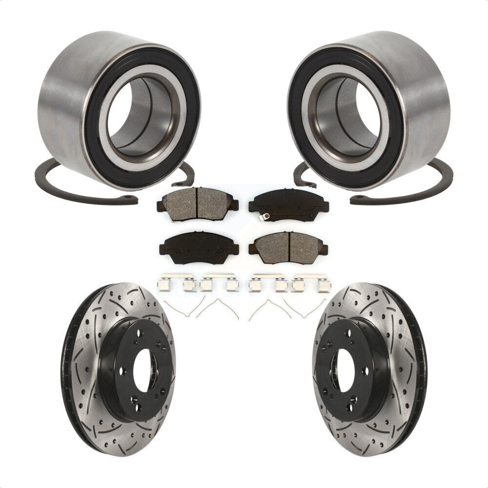 Kit de plaquettes de Rotor de frein, roulement de roue avant, fente de perçage, pour Acura ILX 2015 1.5