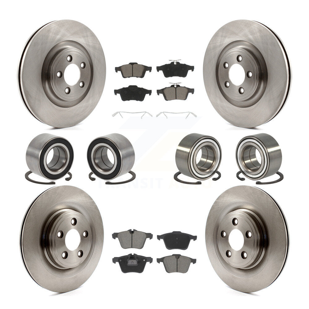 Kit de rotors de frein à disque et plaquettes en céramique, roulements avant et arrière (10 pièces) pour Jaguar XJ