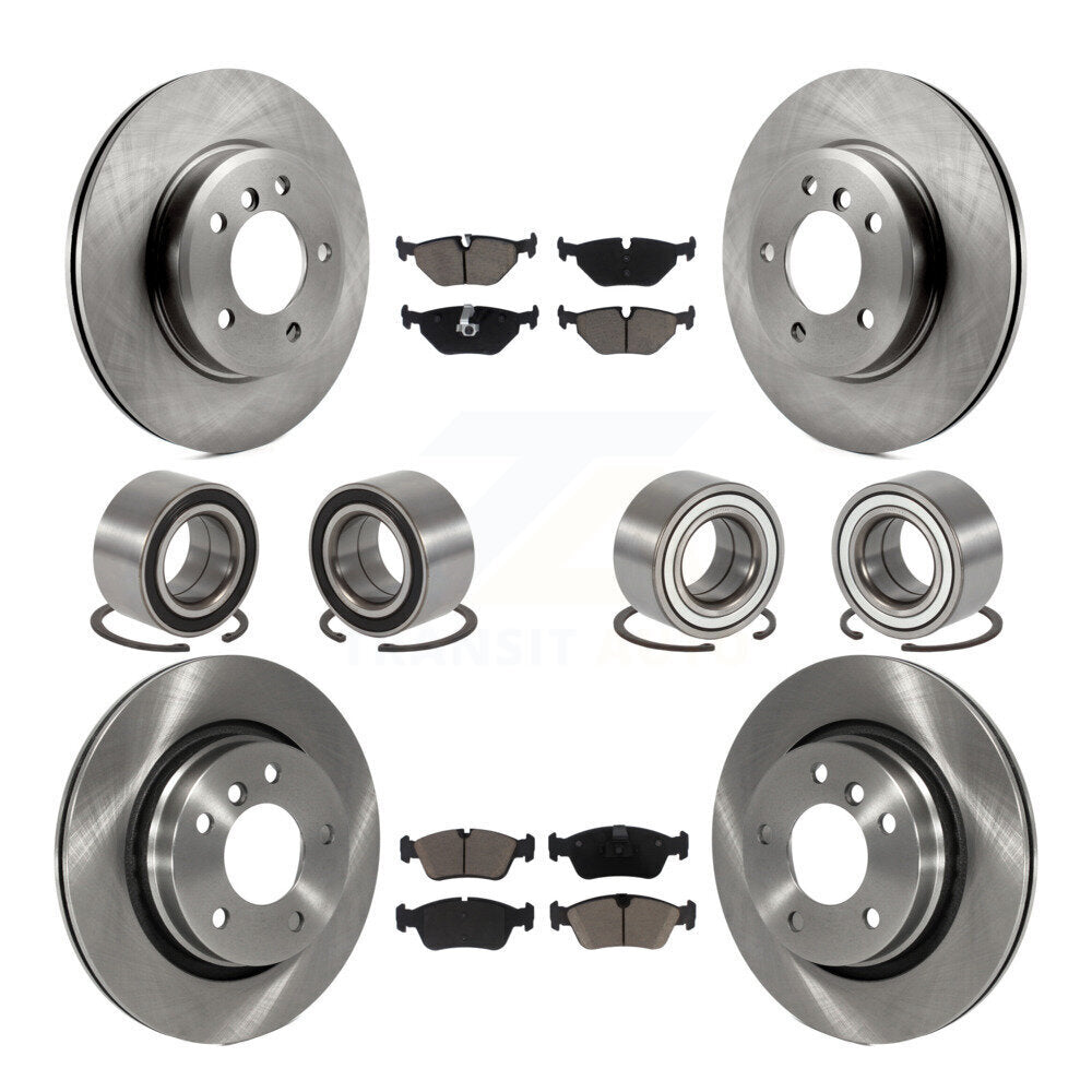 Kit de rotors et plaquettes de frein à disque, roulements avant et arrière (10 pièces) pour BMW 325 2001 – 2005