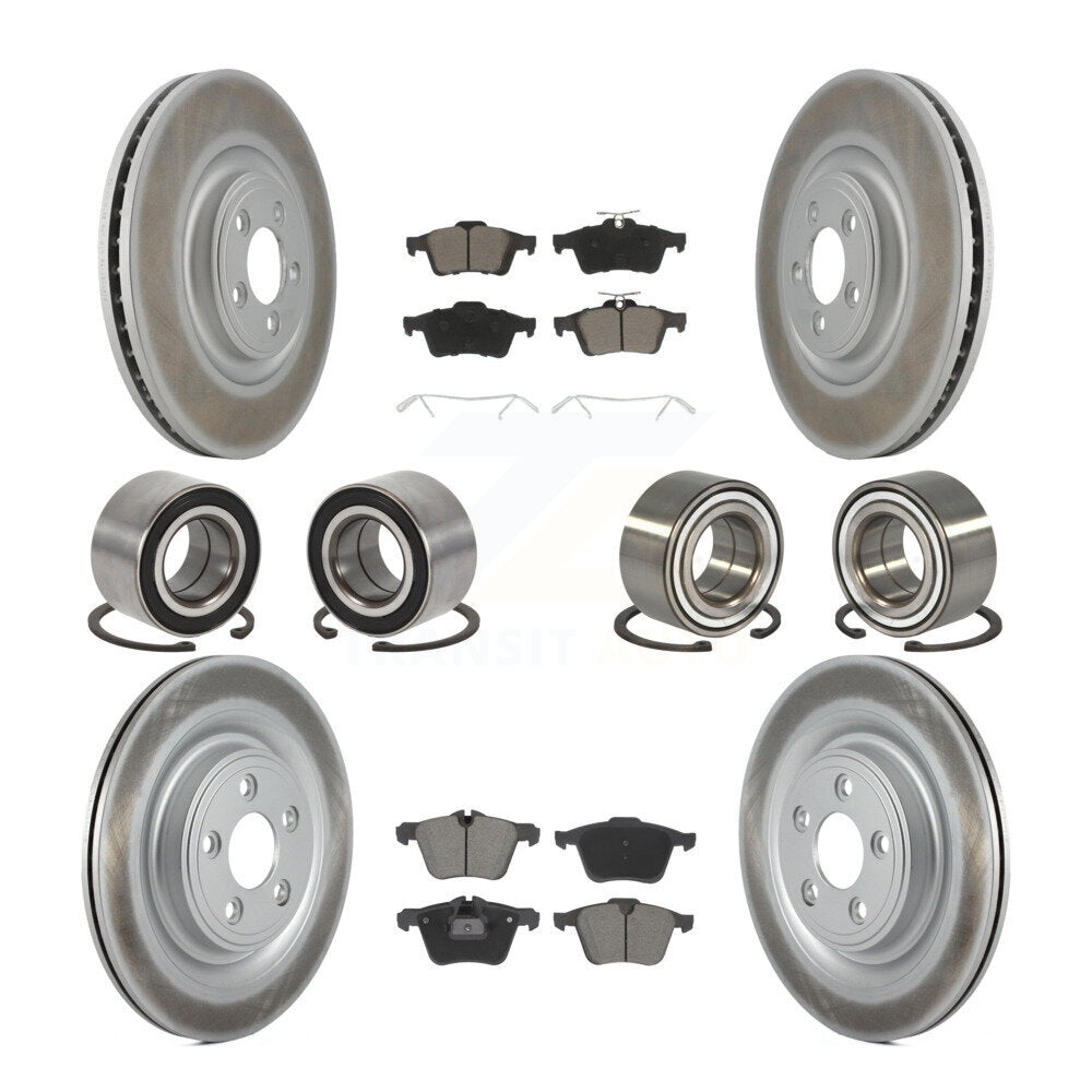 Kit de rotors et plaquettes de frein à disque revêtus de roulements avant et arrière (10 pièces) pour Jaguar XJ
