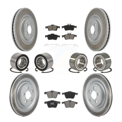 Kit de rotors et plaquettes de frein à disque revêtus de roulements avant et arrière (10 pièces) pour Jaguar XJ