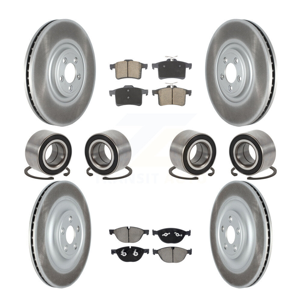 Kit de rotors et plaquettes de frein à disque revêtus de roulements avant et arrière (10 pièces) pour Jaguar XJR