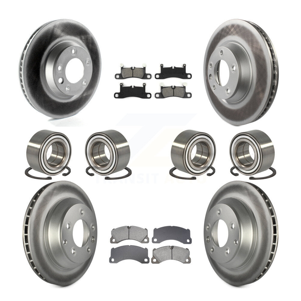 Kit de rotors et plaquettes de frein à disque revêtus de roulements avant et arrière (10 pièces) pour Porsche Cayenn