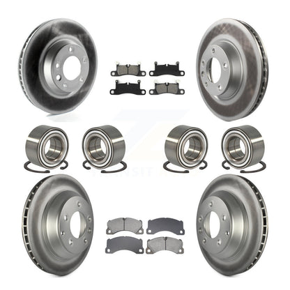 Kit de rotors et plaquettes de frein à disque revêtus de roulements avant et arrière (10 pièces) pour Porsche Cayenn