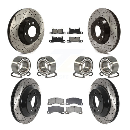 Kit de rotors et plaquettes de frein à disque revêtus de roulements avant et arrière (10 pièces) pour Porsche Cayenn