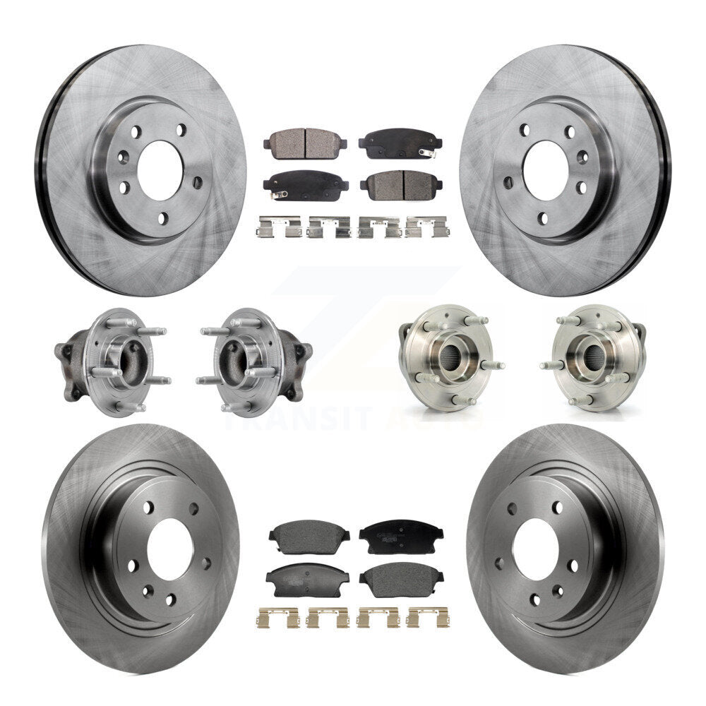 Kit de rotor et de plaquettes de frein, roulement de moyeu avant et arrière (10 pièces) pour Chevrolet Vol 2011 – 2012