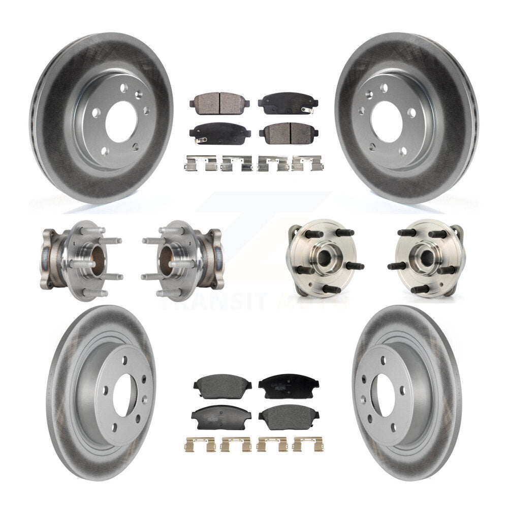 Kit de rotor et de plaquettes de frein revêtus de roulement de moyeu avant et arrière (10 pièces) pour Chevrolet Cruz
