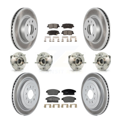 Kit de rotors et plaquettes de frein revêtus de roulement de moyeu avant et arrière (10 pièces) pour Cadillac ATS AW