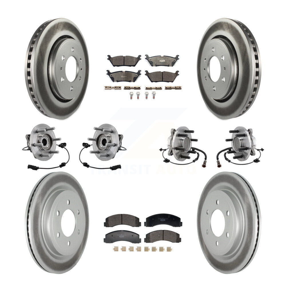 Kit de plaquettes de Rotor de frein revêtues de roulement de moyeu avant et arrière (10 pièces) pour Ford Expedition RW