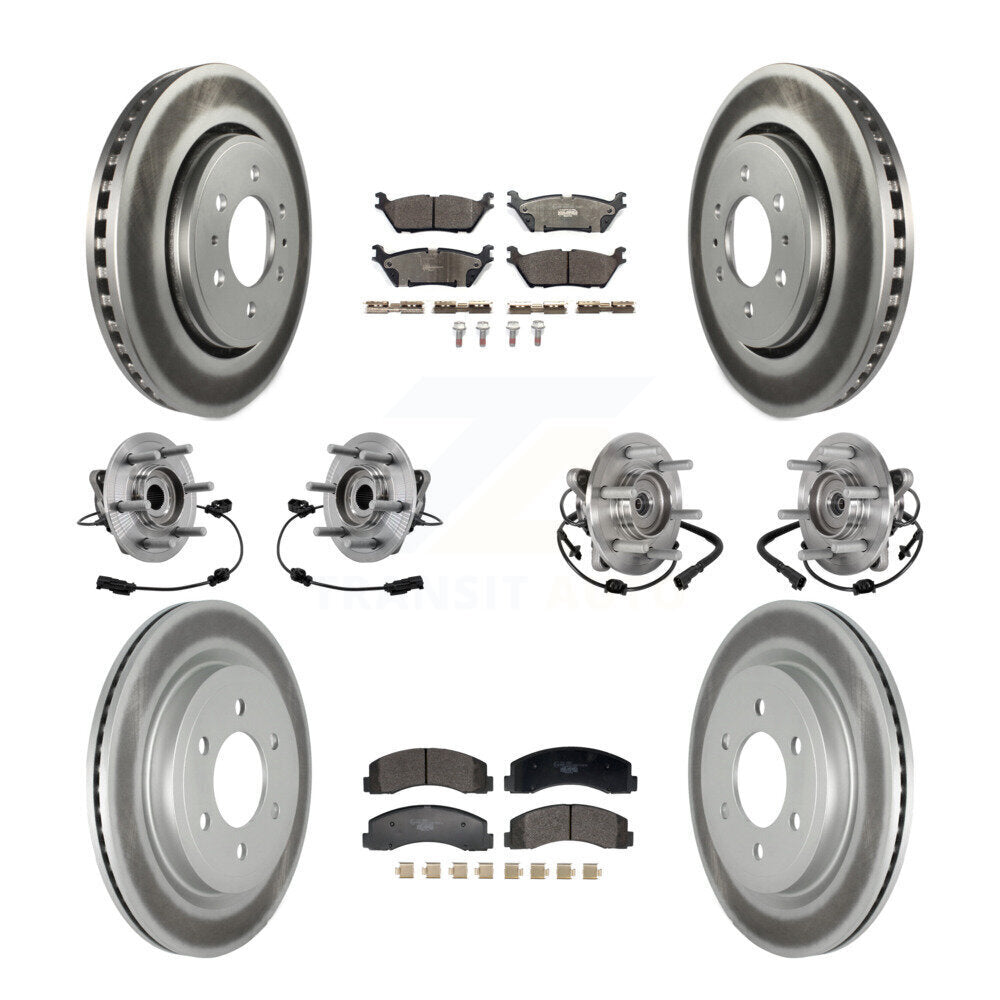 Kit de plaquettes de Rotor de frein revêtues de roulement de moyeu avant et arrière (10 pièces) pour Ford Expedition 4W