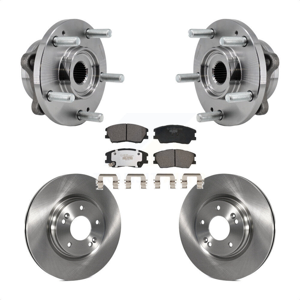 Kit de rotors de frein à disque et de plaquettes en céramique, ensemble de roulements de moyeu avant pour Kia Soul