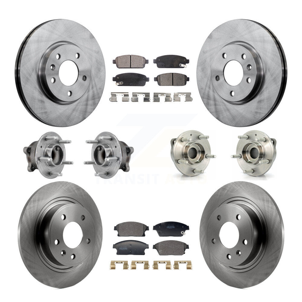 Kit de rotor et de plaquettes de frein, roulement de moyeu avant et arrière (10 pièces) pour Chevrolet Vol 2011 – 2012