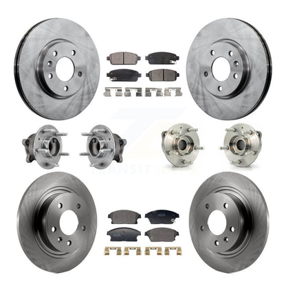 Kit de rotor et de plaquettes de frein, roulement de moyeu avant et arrière (10 pièces) pour Chevrolet Vol 2011 – 2012