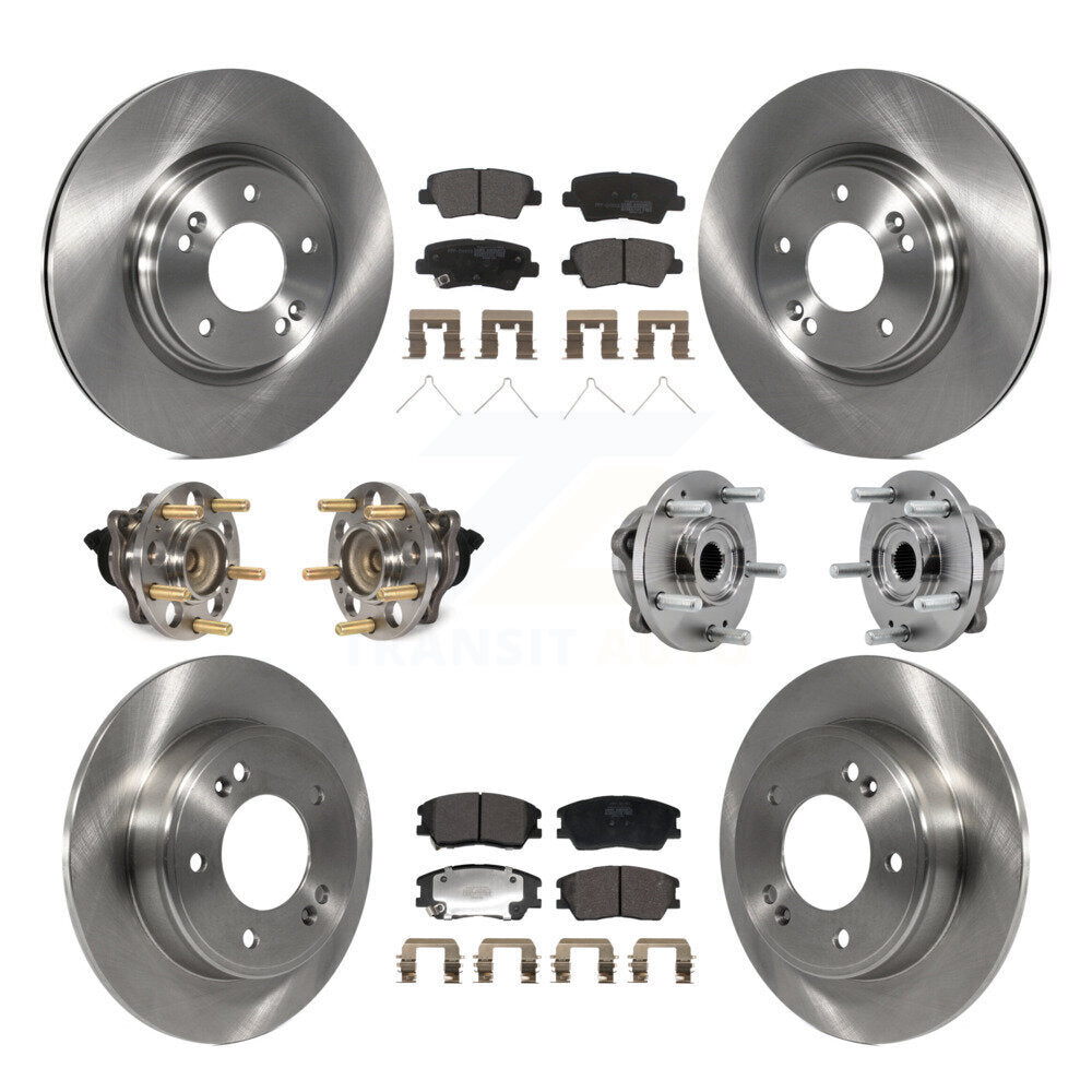 Kit de rotor et de plaquettes de frein à disque, ensemble de roulements de moyeu avant et arrière (10 pièces) pour Kia Sou