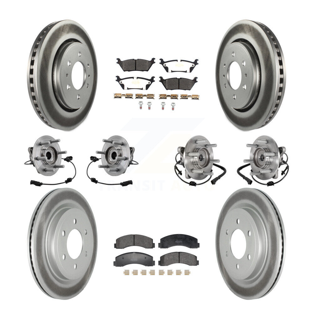 Kit de plaquettes de Rotor de frein revêtues de roulement de moyeu avant et arrière (10 pièces) pour Ford Expedition 4W