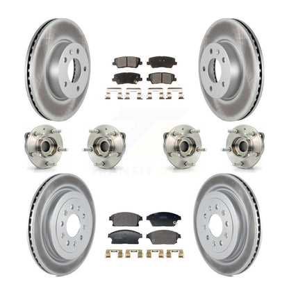 Kit de rotors et plaquettes de frein revêtus de roulement de moyeu avant et arrière (10 pièces) pour Cadillac ATS AW