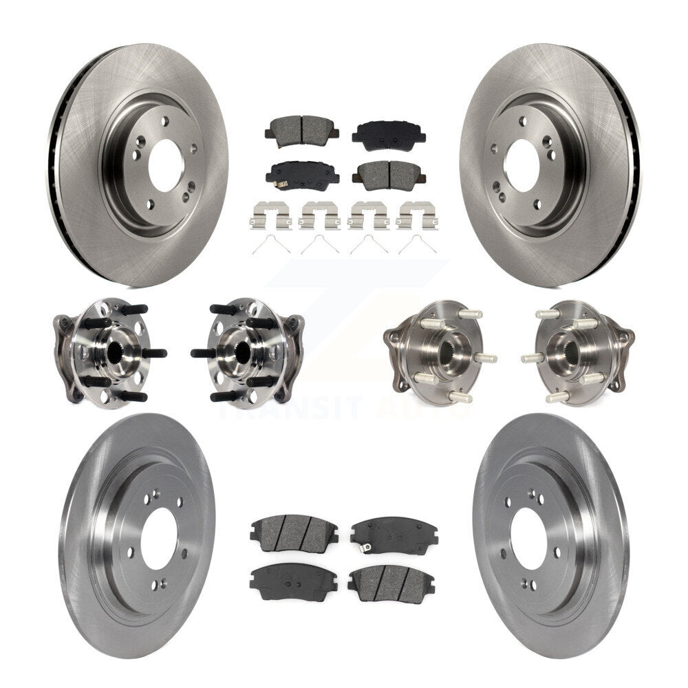 Kit de rotors et plaquettes de frein à disque, roulements de moyeu avant et arrière (10 pièces) pour Kia Sportage