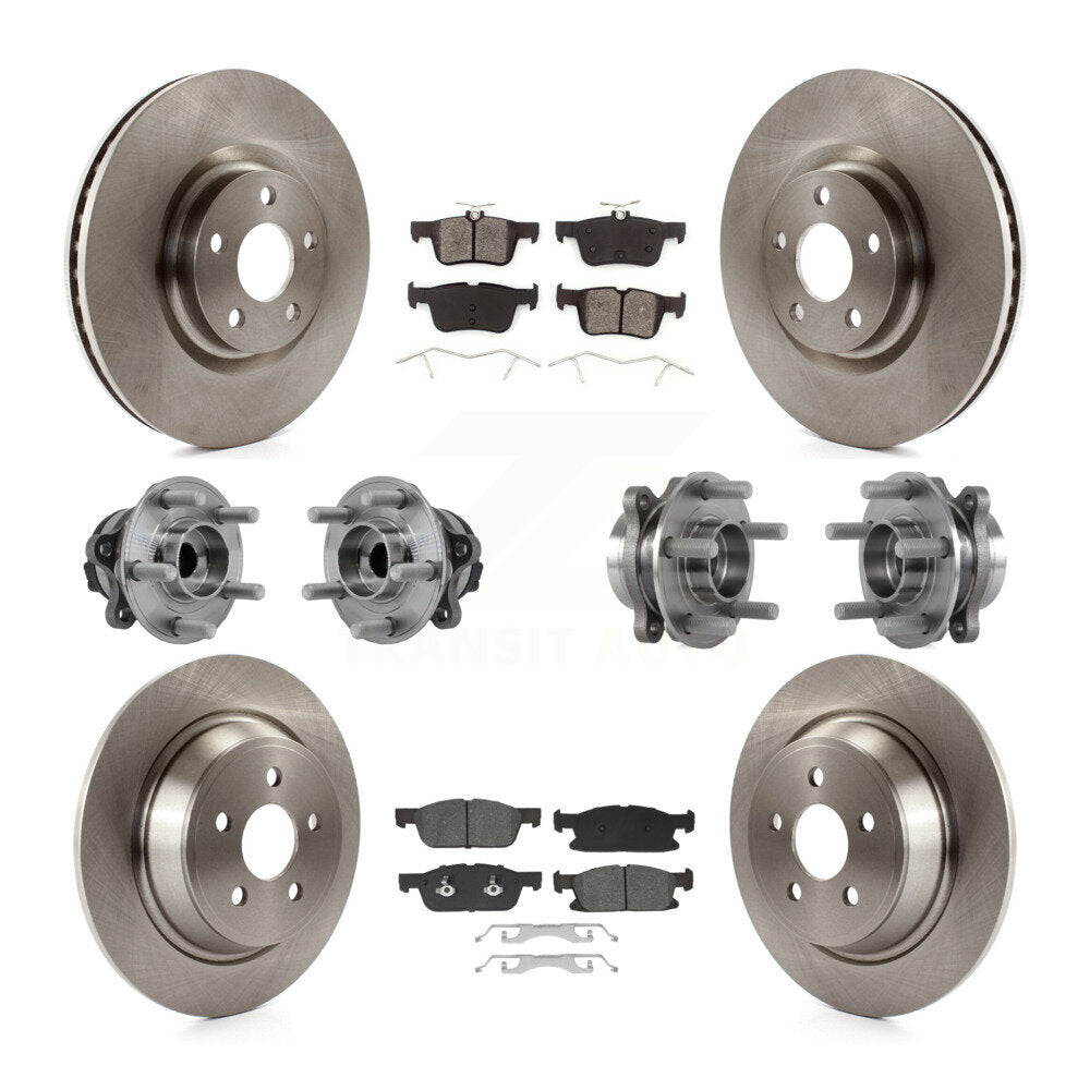 Kit de rotors et plaquettes de frein, roulement de moyeu avant et arrière (10 pièces) pour Lincoln Continental FW