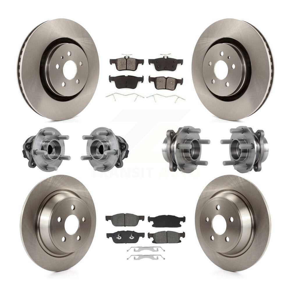 Kit de rotors et plaquettes de frein, roulement de moyeu avant et arrière (10 pièces) pour Lincoln Continental FW