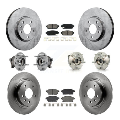 Kit de rotor et de plaquettes de frein, roulement de moyeu avant et arrière (10 pièces) pour Chevrolet Vol 2011 – 2012