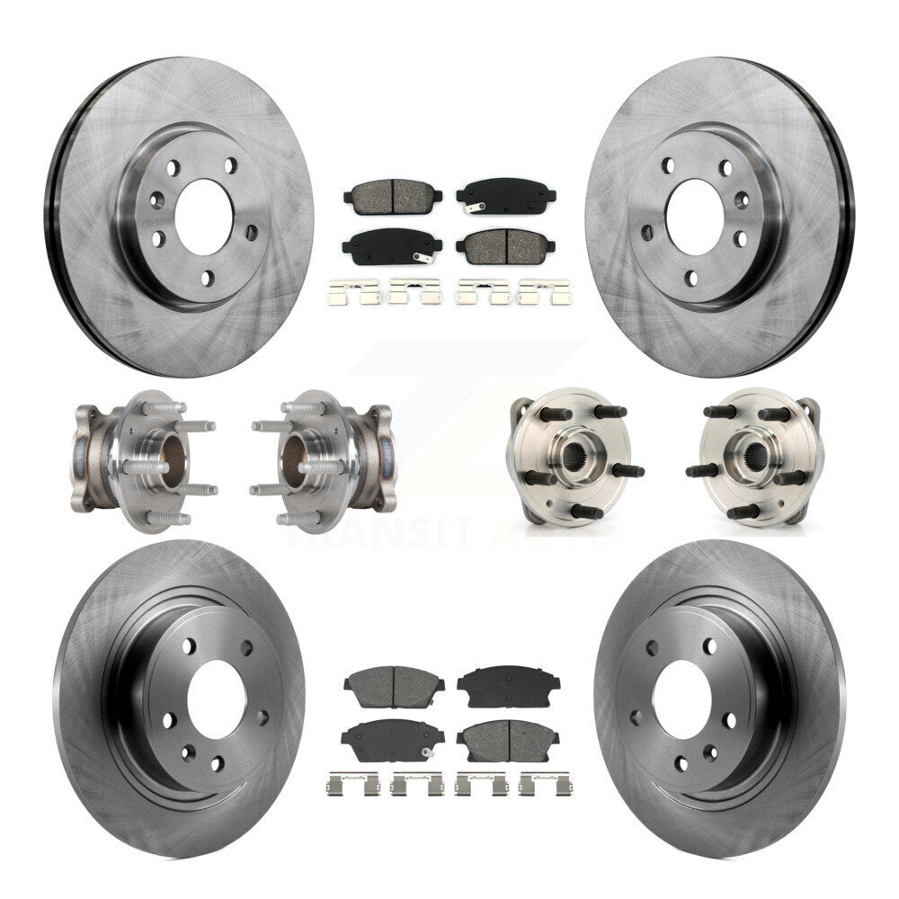 Kit de rotors et plaquettes de frein à disque, roulement de moyeu avant et arrière (10 pièces) pour Chevrolet Cruze