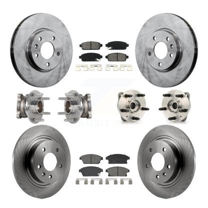 Kit de rotors et plaquettes de frein à disque, roulement de moyeu avant et arrière (10 pièces) pour Chevrolet Cruze