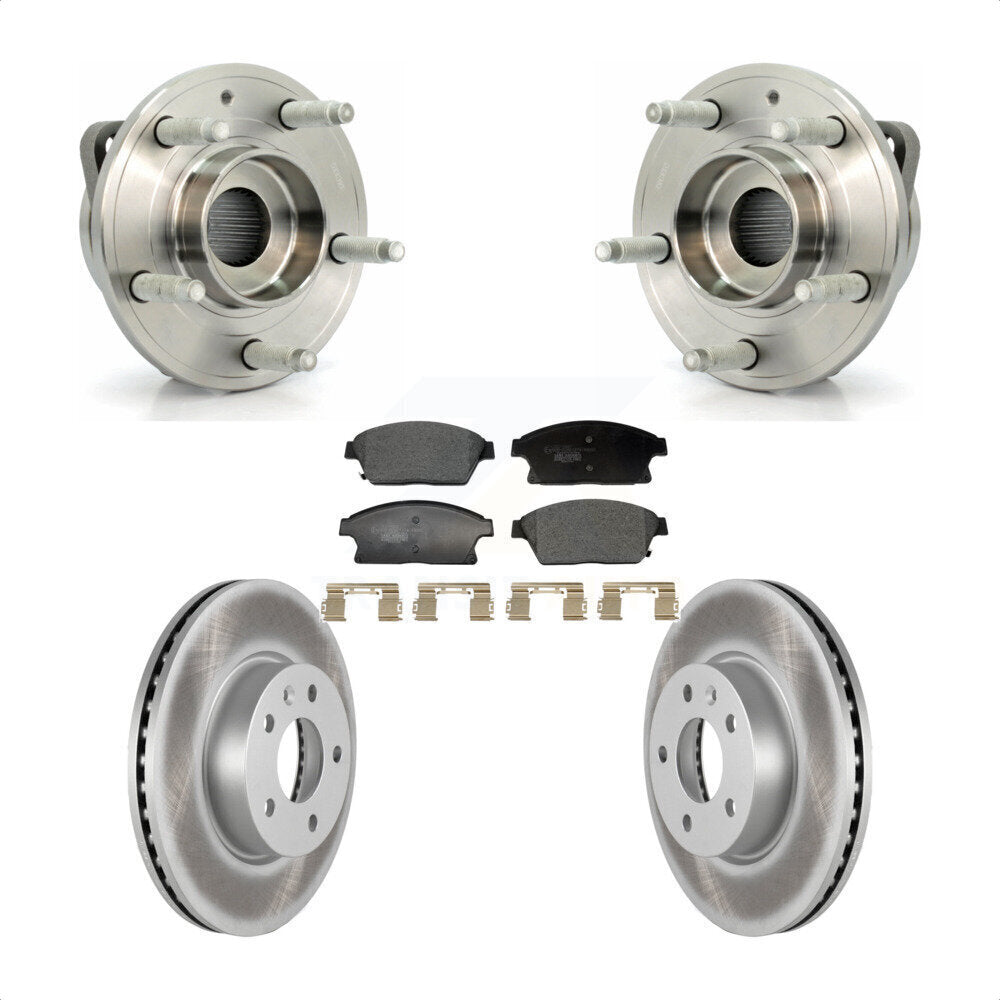 Ensemble de roulement de moyeu avant, Rotor de frein à disque revêtu et Kit de plaquettes pour Cadillac AT