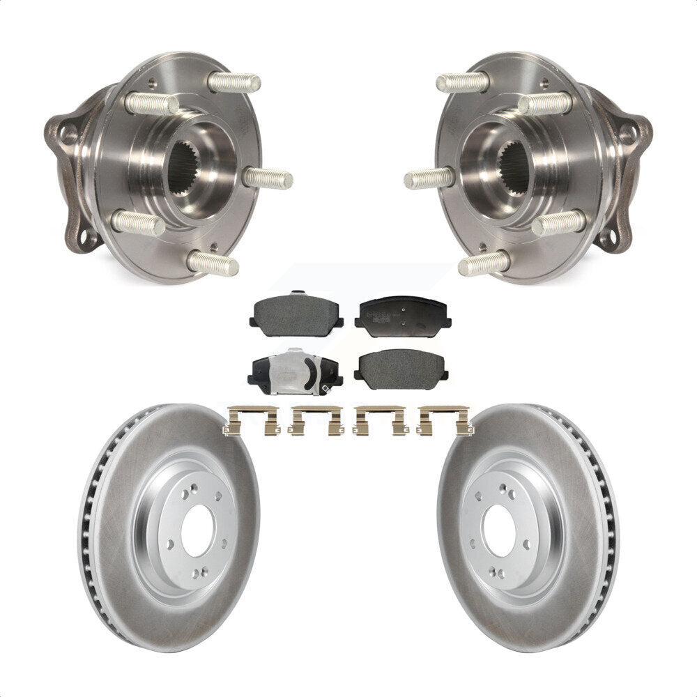 Ensemble de roulement de moyeu avant, Rotor de frein enduit et Kit de plaquettes pour Hyundai Veloster