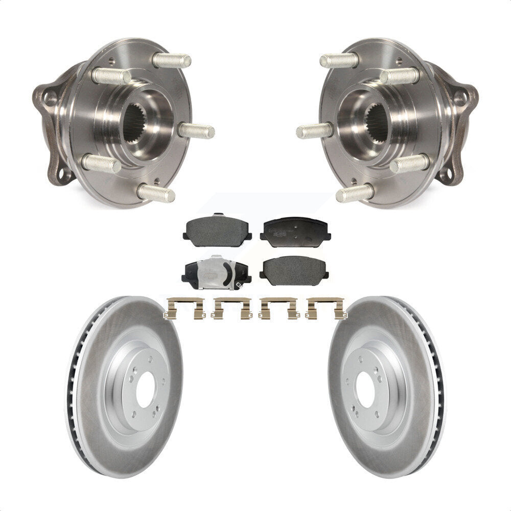 Ensemble de roulement de moyeu avant, Rotor de frein enduit et Kit de plaquettes pour Hyundai Veloster