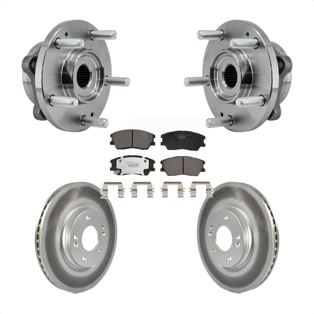Kit de rotors et plaquettes de frein à disque enduits d'assemblage de roulement de moyeu avant pour Kia Soul