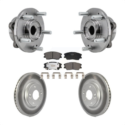 Kit de rotors et plaquettes de frein à disque enduits d'assemblage de roulement de moyeu avant pour Kia Soul