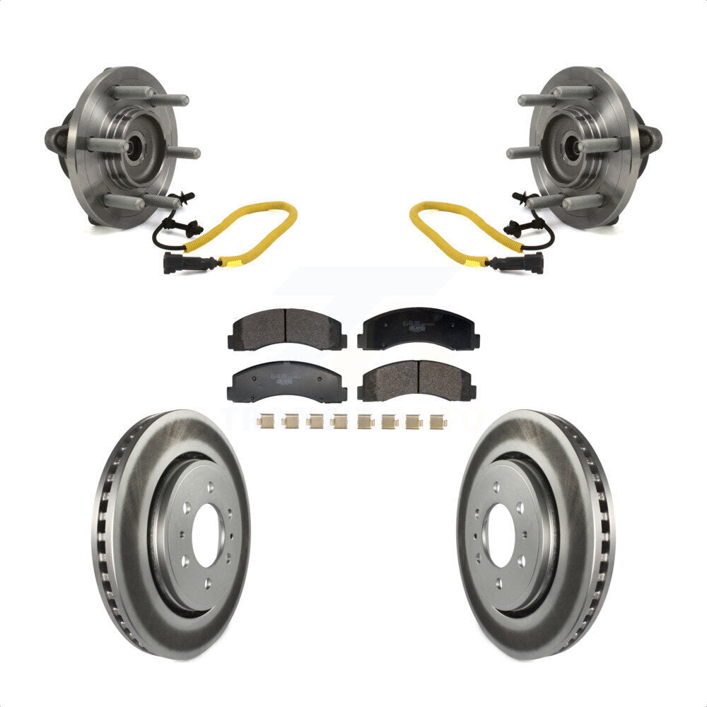 Kit de rotors et plaquettes de frein à disque enduits d'assemblage de roulement de moyeu avant pour Ford F-150