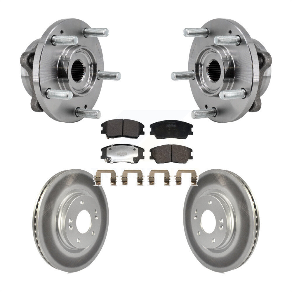 Kit de rotors et plaquettes de frein à disque enduits d'assemblage de roulement de moyeu avant pour Kia Soul