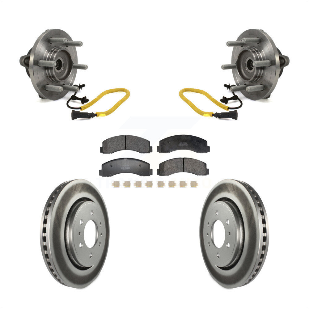 Kit de rotors et plaquettes de frein à disque enduits d'assemblage de roulement de moyeu avant pour Ford F-150