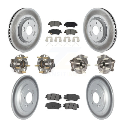 Kit de rotor et de plaquettes de frein à disque revêtus de roulement de moyeu avant et arrière (10 pièces) pour Kia Sportag