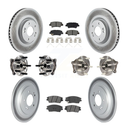 Kit de rotor et de plaquettes de frein à disque revêtus de roulement de moyeu avant et arrière (10 pièces) pour Kia Sportag