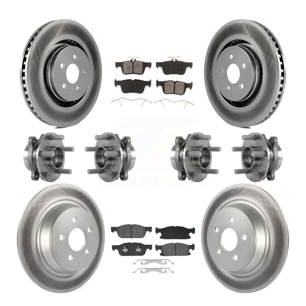 Kit de plaquettes de Rotor de frein revêtues de roulement de moyeu avant et arrière (10 pièces) pour Lincoln Continenta