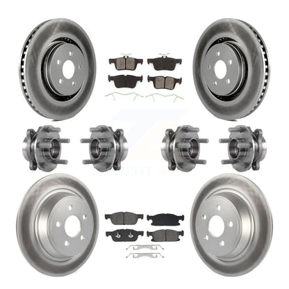 Kit de plaquettes de Rotor de frein revêtues de roulement de moyeu avant et arrière (10 pièces) pour Lincoln Continenta
