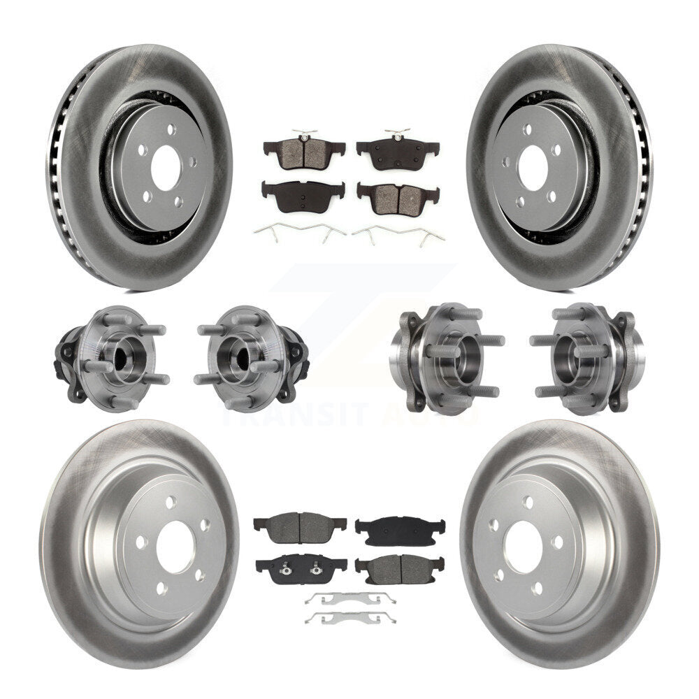 Kit de plaquettes de Rotor de frein revêtues de roulement de moyeu avant et arrière (10 pièces) pour Lincoln Continenta