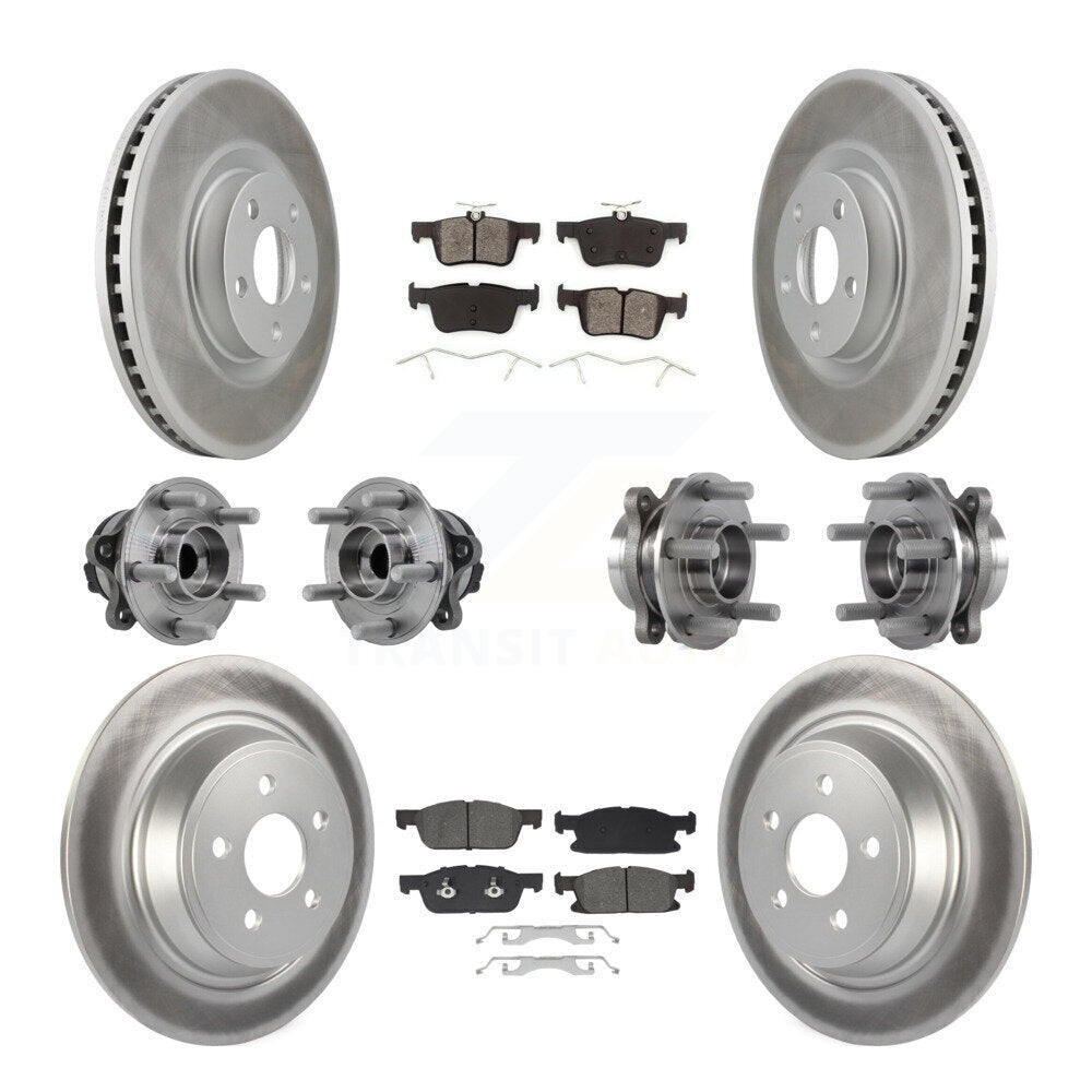 Kit de plaquettes de Rotor de frein revêtues de roulement de moyeu avant et arrière (10 pièces) pour Lincoln Continenta