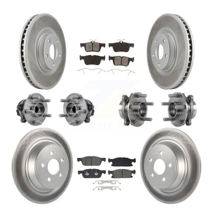 Kit de plaquettes de Rotor de frein revêtues de roulement de moyeu avant et arrière (10 pièces) pour Lincoln Continenta