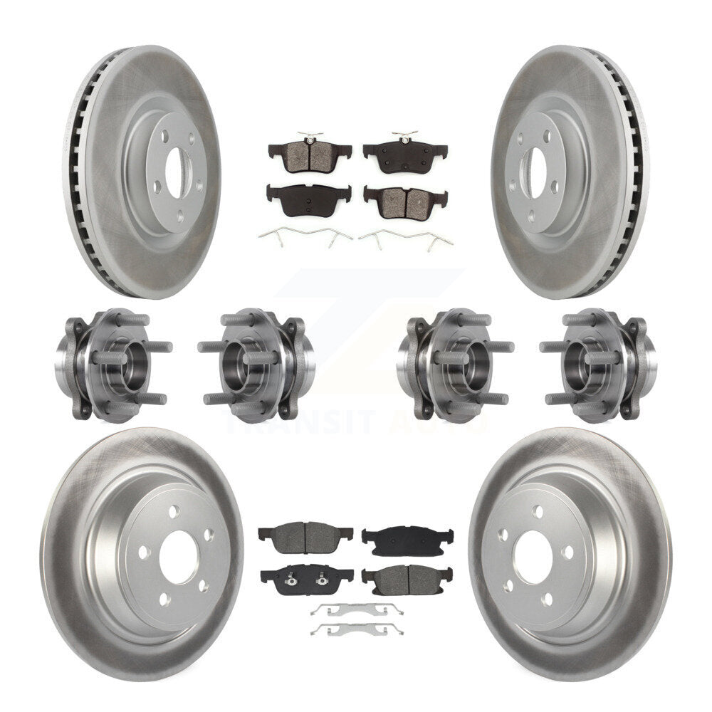 Kit de plaquettes de Rotor de frein revêtues de roulement de moyeu avant et arrière (10 pièces) pour Lincoln Continenta