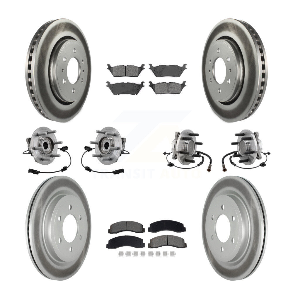 Kit de plaquettes de Rotor de frein revêtues de roulement de moyeu avant et arrière (10 pièces) pour Ford Expedition RW
